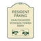 Signmission Tow Away Resident Parking Unauthorized Vehicles Towed Away Alum Sign, 24" x 18", TG-1824-22806 A-DES-TG-1824-22806 - alternate 1